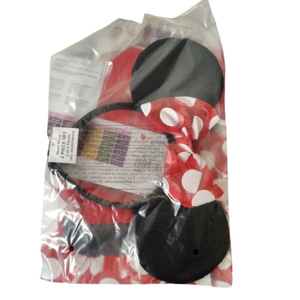 Disney Girls S 6/6X  Minnie Mouse Dress and Headband Complete Halloween Costume